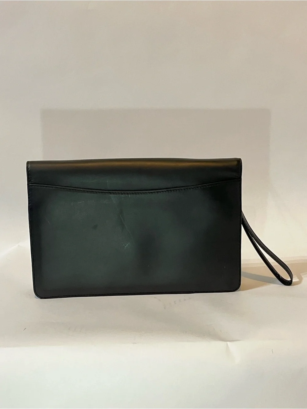 Dunhill Vintage Black Leather Clutch Gold Combination Lock Wristlet 🇮🇹
